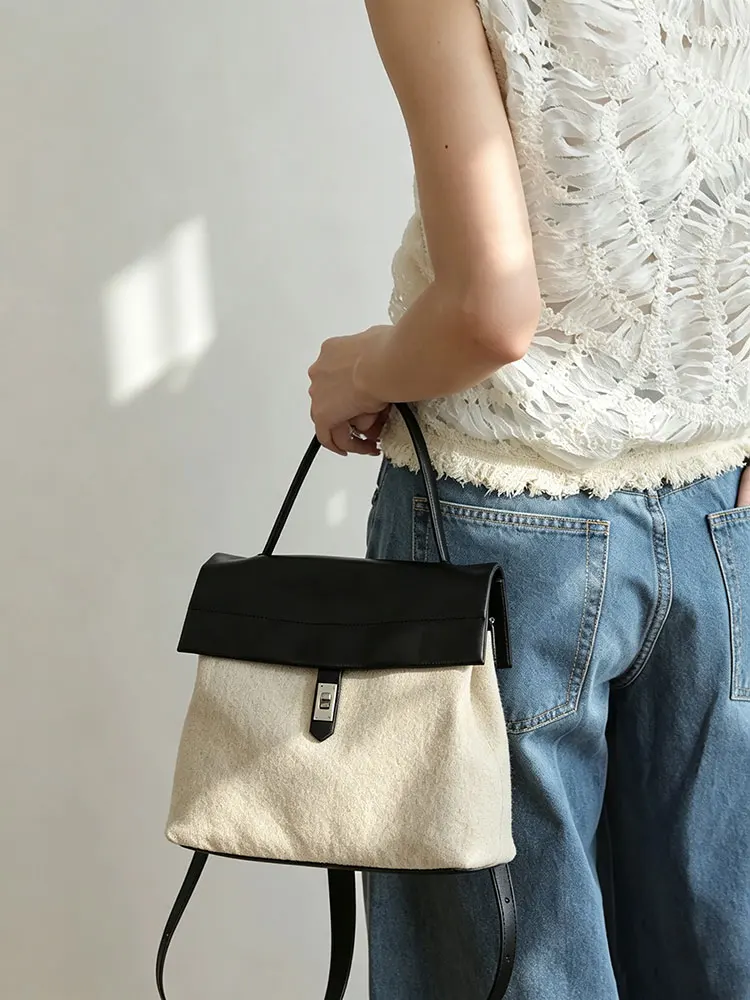 Cotton Linen Canvas Commuter Backpack Women's Style Double Shoulder 2026 New Fashion Soft Tote Bag for Young Professionals
