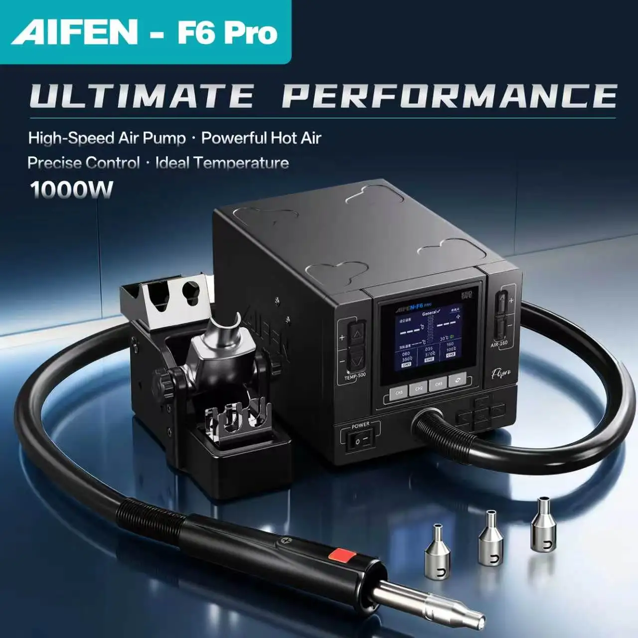 AIFEN F6PRO Hot Air Rework Station Industrial-Grade Hot AirAI Gun Electronics Soldering Station BGA SMD PCB Heat Gun