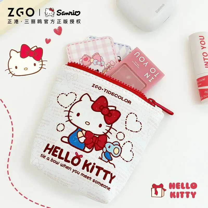 Hello Kitty Coin Purse Sanrio Kawaii Anime Earphone Bag Girl Heart Cartoon Cute Student Mini Storage Bag Lovely Handbag Kid Gift