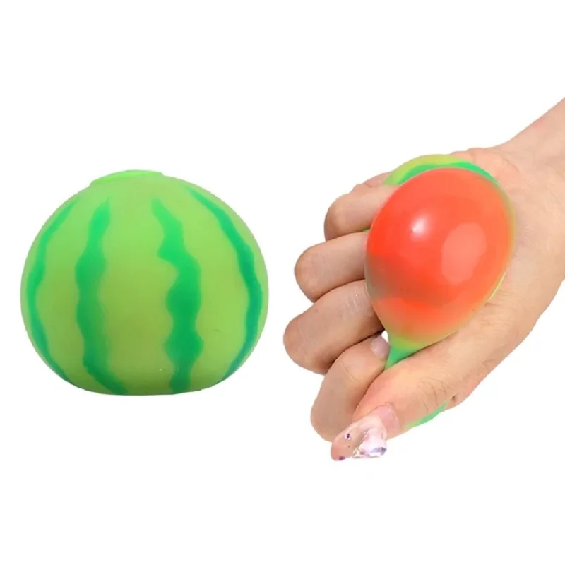 New Artificial Fruit Watermelon Squeeze Toys Slow Rebound Red Vent Ball Kids Adult Decompression Watermelon Toy Trick Gift