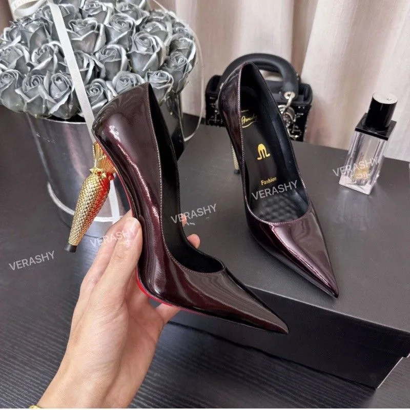 luxury Red Bottom Black Pointed toe Heels for Women Shoes 2025 Elegant and Classy Designer Slingback Heels High Quality image 3