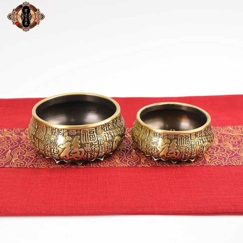 

Brass Lotus Offering Hundred Blessings Incense Burner Copper Ornament