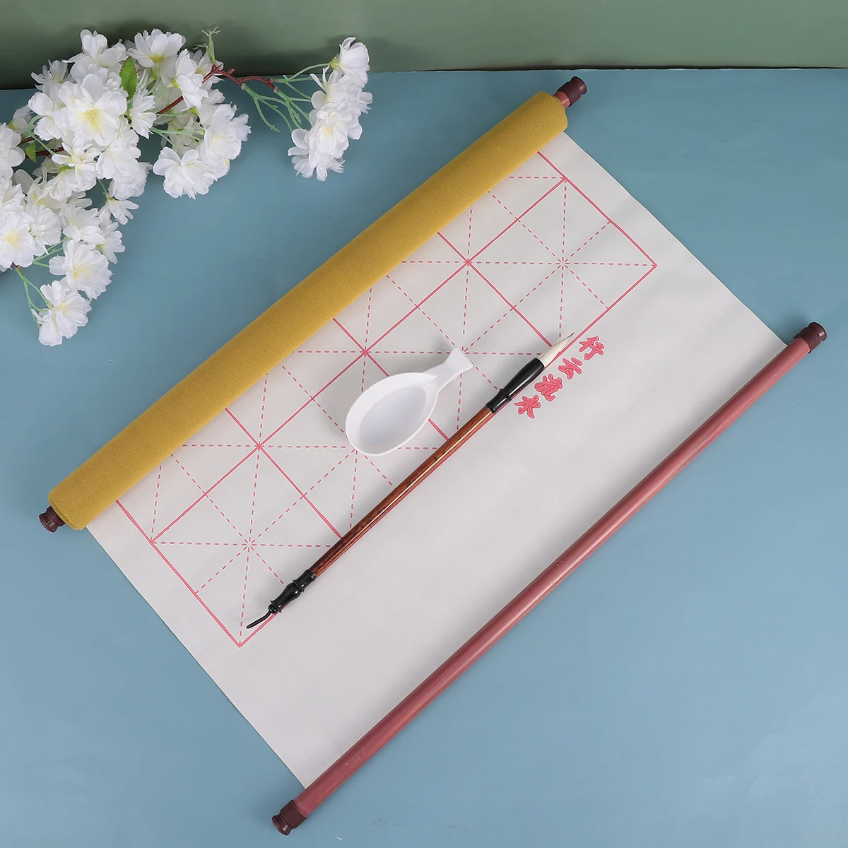 

4pcs Rice Grid Water Writing Cloth Calligraphy Tools Safe Eco Friendly Great for Practicing Chinese Calligraphy Brush Painting