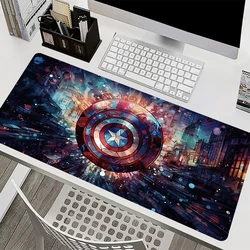 Captain America Marvel Mouse Pad PC HD Anime XXL Gamer Cabinet Keyboard Pad Mousepad Laptop Gaming Accessories Desk Mat Carpet