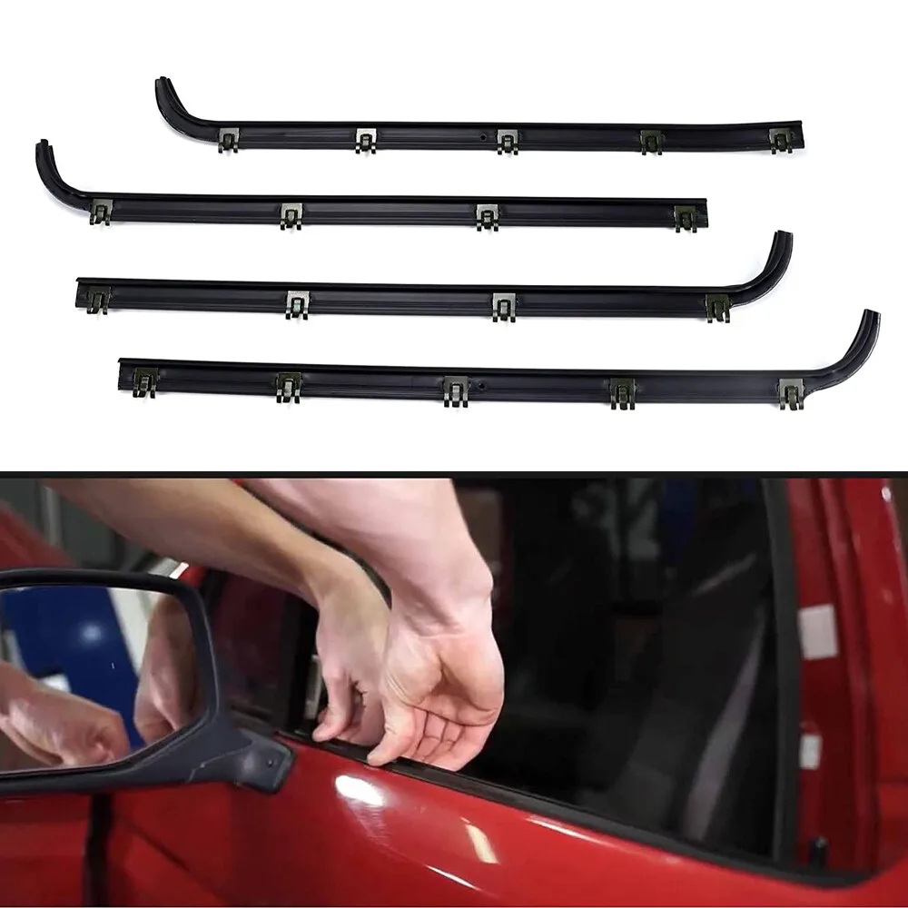 

PVC Metal Door Window Weatherstrip Trim Set For Ford F150 F250 F350 For Bronco 1987-1997 Replacement OE F2TZ1521457A