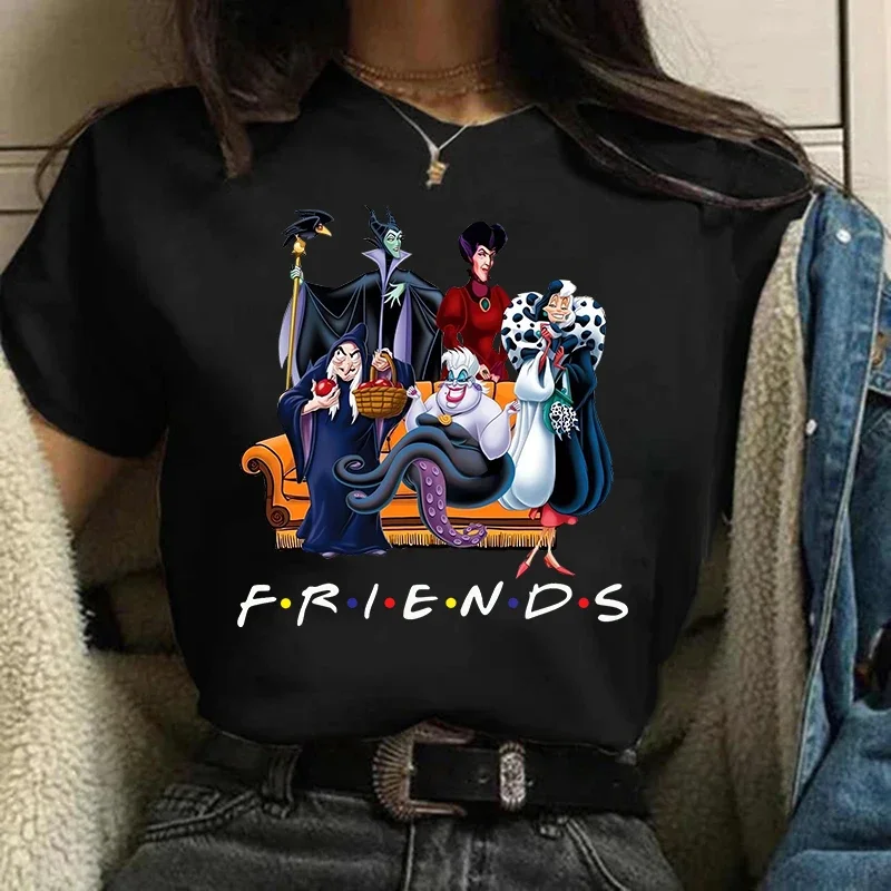 Cute Cartoon Villains Queen Print Womens T-Shirt Street Short Sleeve Fashion Casual Clothes Summer Tshirts top tee