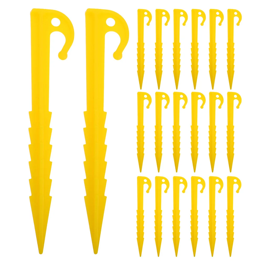 

20Pcs Heavy Duty Plastic Tent Stakes Serrated Ground Nails Camping Outdoor Canopy Lawn Tarp Pegs Garden Nails Ground Nail