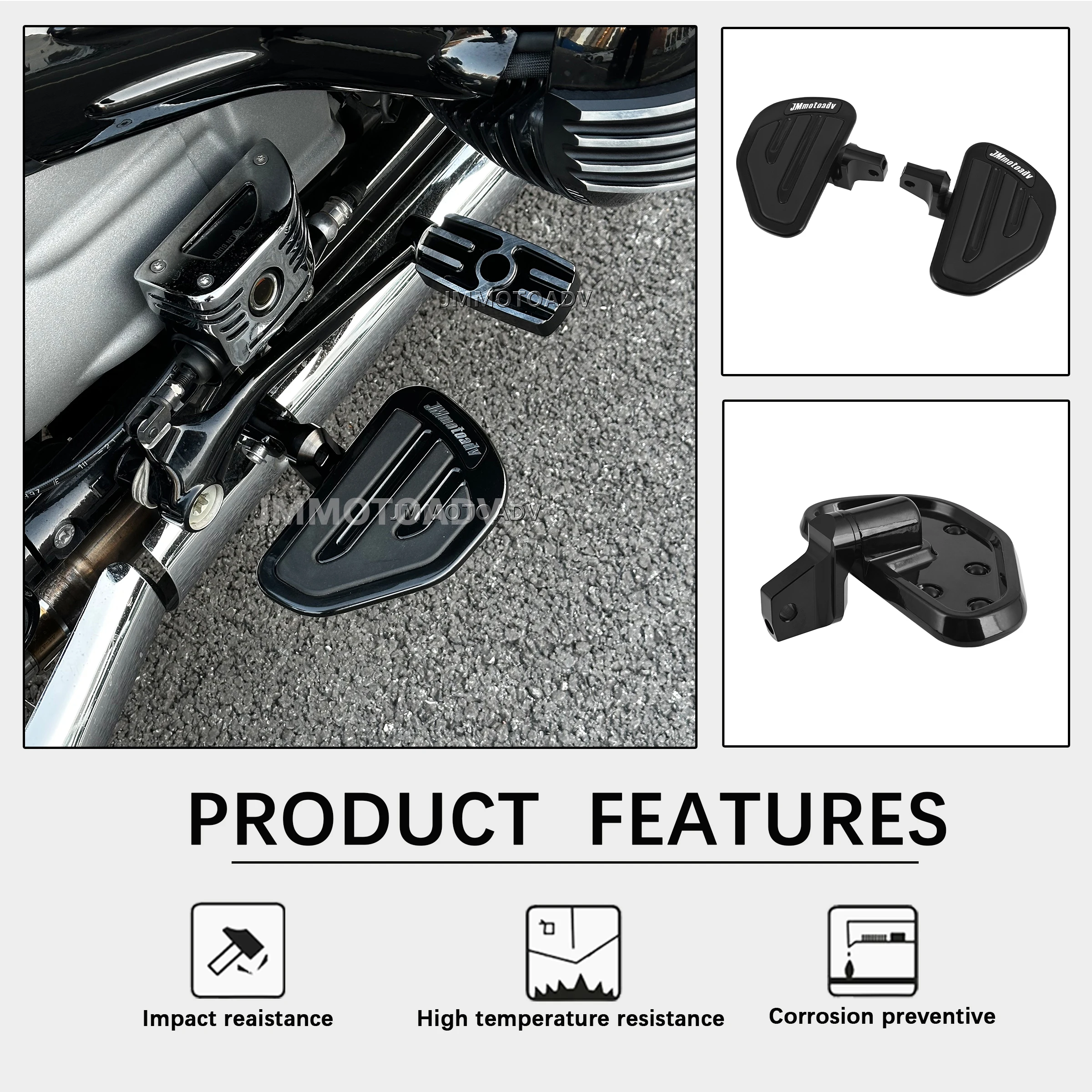 Rustproof Scratch Resistant Front Footboard for BMW R18 Motorcycle Driver Foot Pedal Durable Non-Slip Replacement Parts