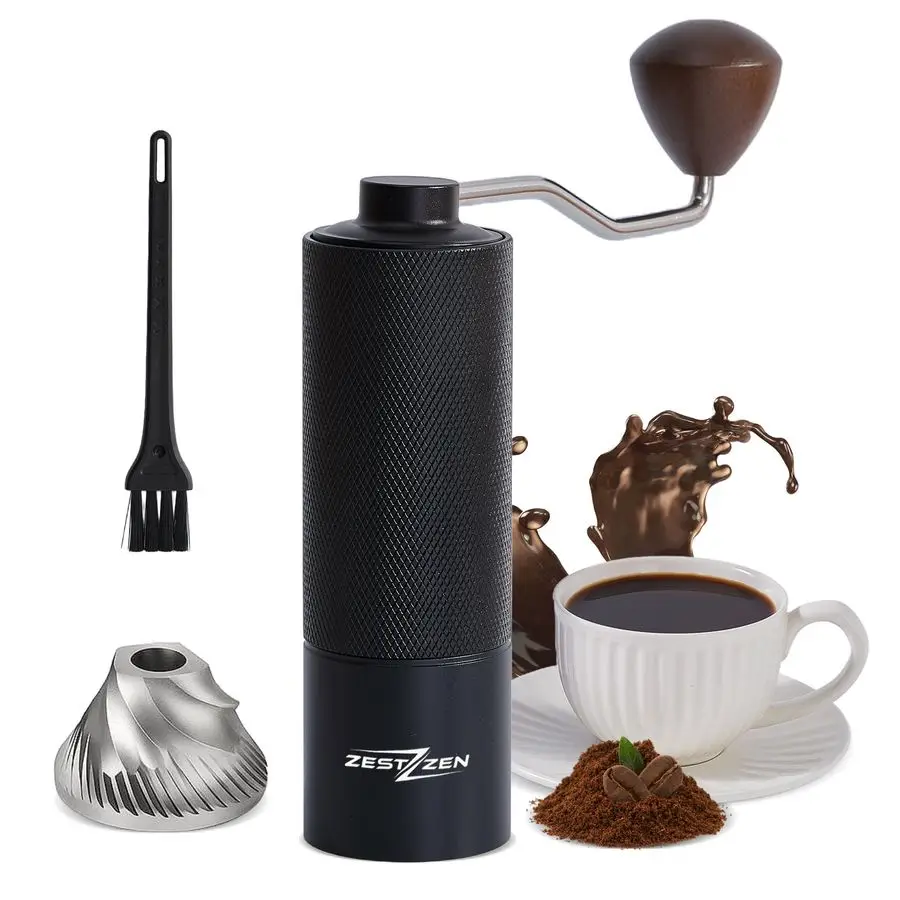 

Coffee Grinder Portable Conical Burr Hand Grinder with Adjustable Settings amp Double Bearings Stainless Steel Coffee Mill for E