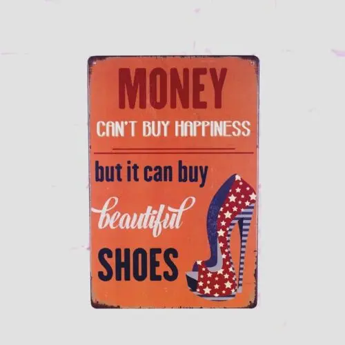 Деньги не могут купить счастье винтажный металлический жестяной знак декор магазин художественный плакат