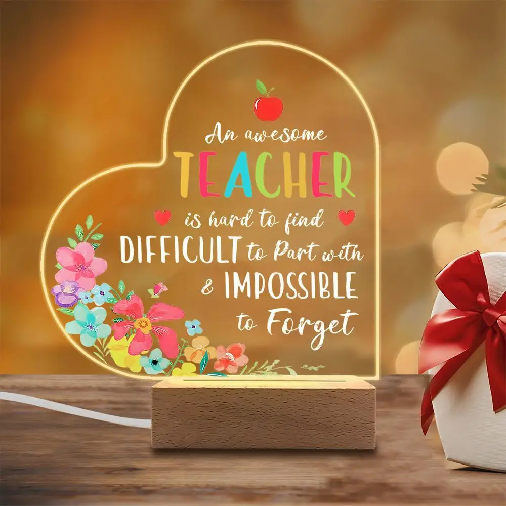 1 قطعة ملحقات التصوير الفوتوغرافي للديكور المضيء من الأكريليك ، قاعدة USB ، هدية المعلم ، تماثيل قابلة للجمع للعطلات/العودة إلى المدرسة #1