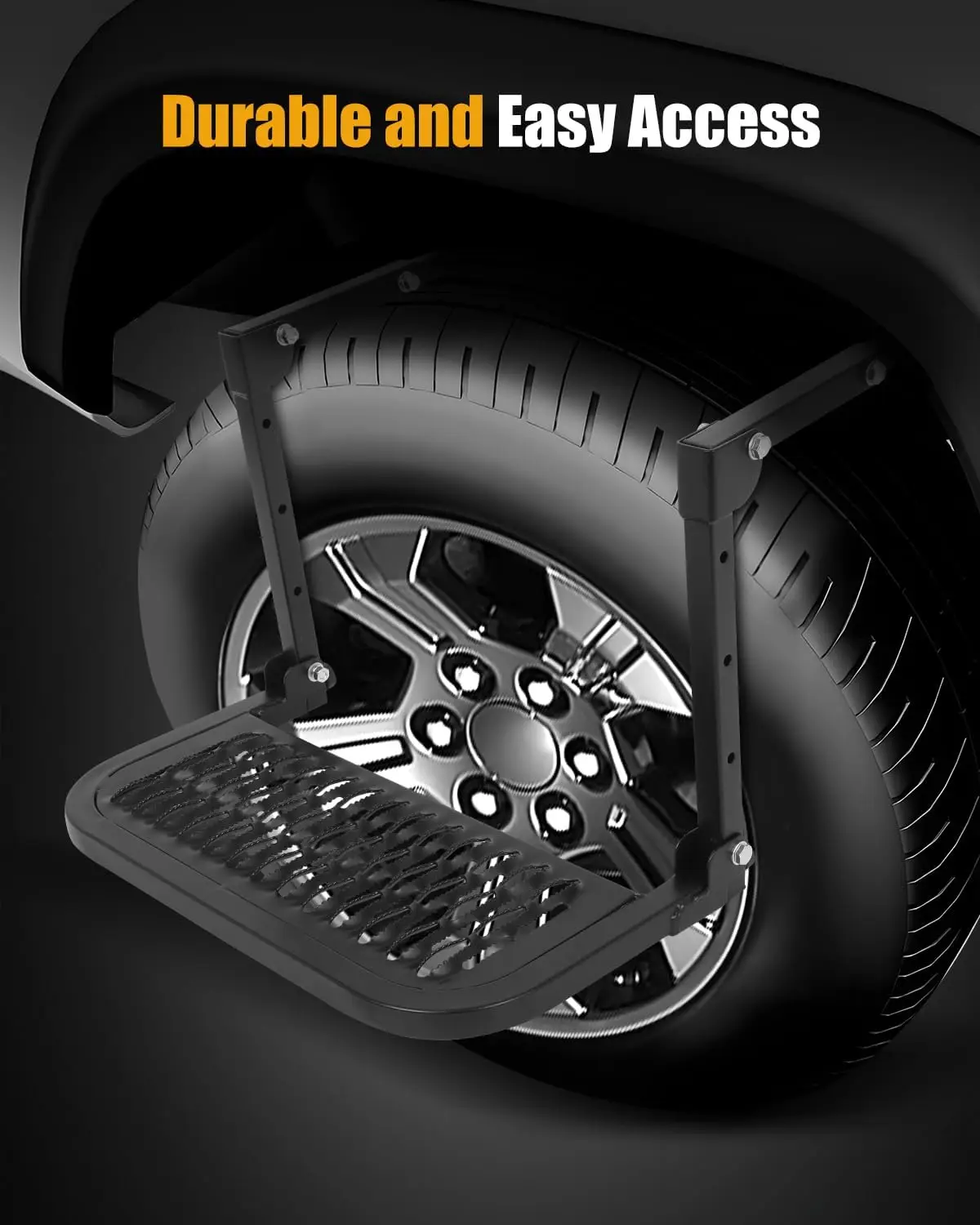 

Adjustable Folding Tire Step for Truck SUV RV Fit 9"-13" Tires w/ Rated up to 330 Lbs