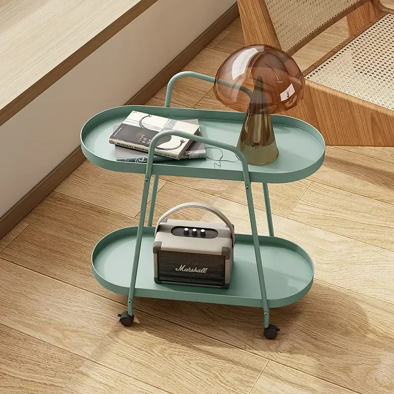 

Nordic Sofa Side Table Can Be Moved Simple Modern Living Room Light Luxury Corner With Wheeled Cart Side Cabinet New 2024