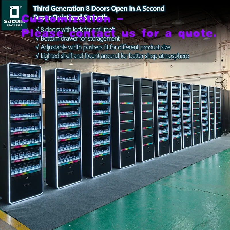 

custom.European Metal Shelf Display Anti Theft Door with Drawer Storage Cabinet