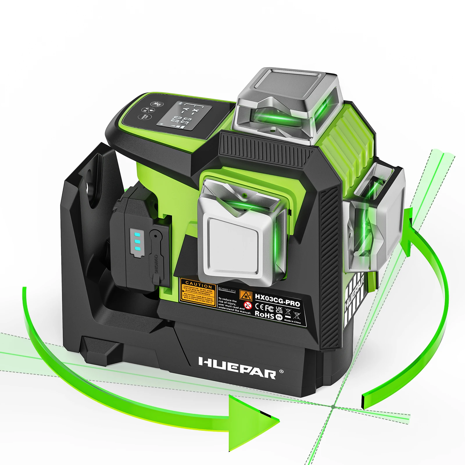Huepar HX03CG -PRO 360° Self-l - đánh giá và giá Industrial Laser Level