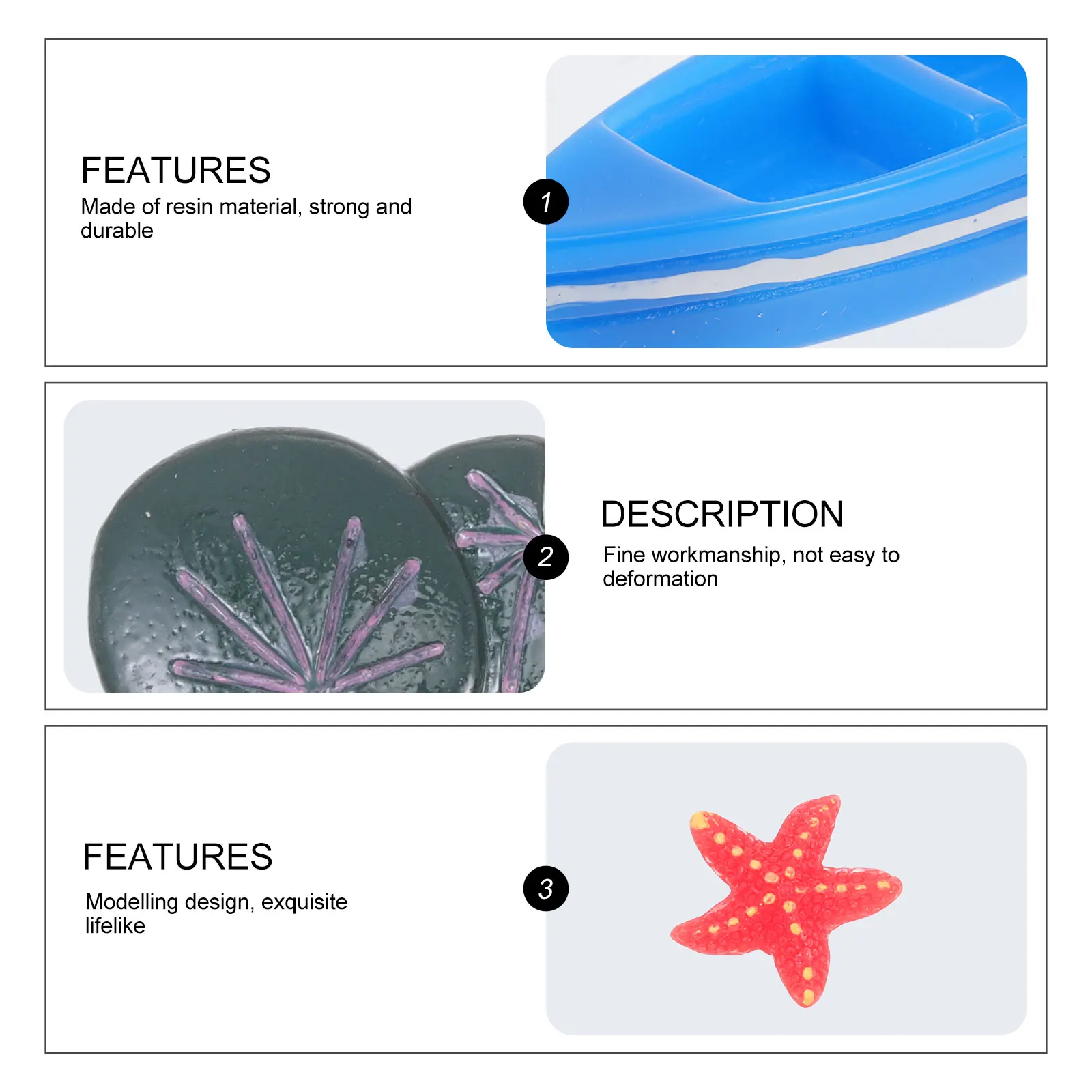 

40 Pcs Resin Trinkets Aquarium Decoration Fish Tank Decorations Miniature Ornament Flowerpot Crafts Accessories Seaside