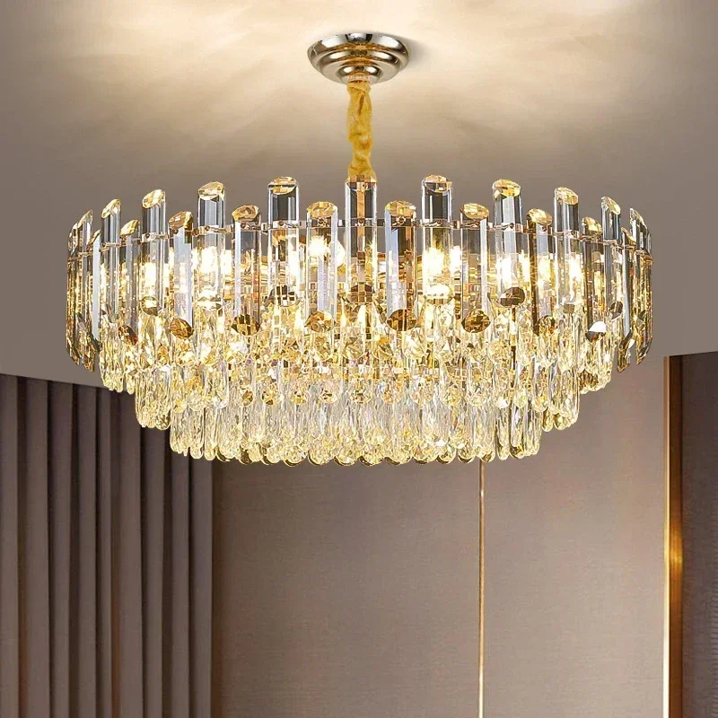 high-grade atmospheric  Crystal chandelier living room light luxury modern villa  main dining  home bed lamps