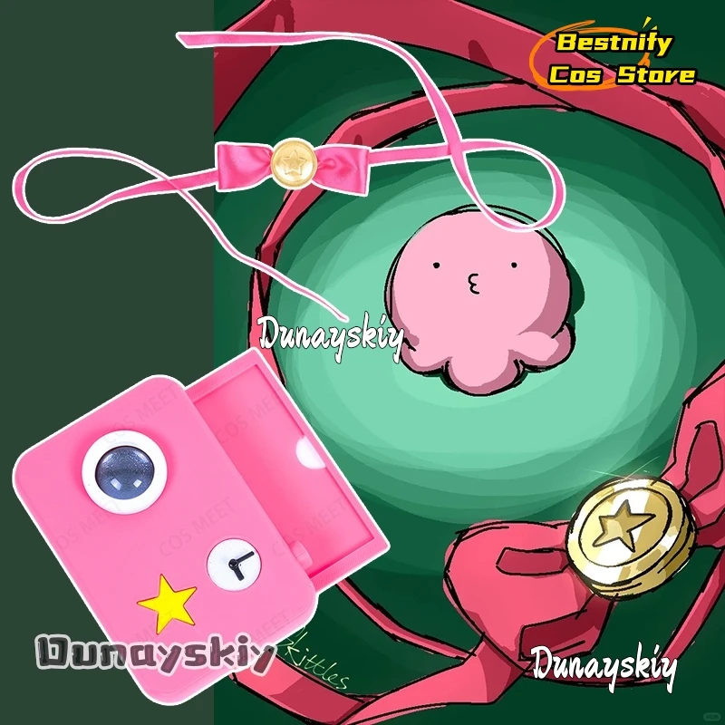 

Anime Takopii no Genzai Cosplay Costume Happy Camera octopus Pink Bow Ribbon Prop Accessories Halloween Disguise for Adult