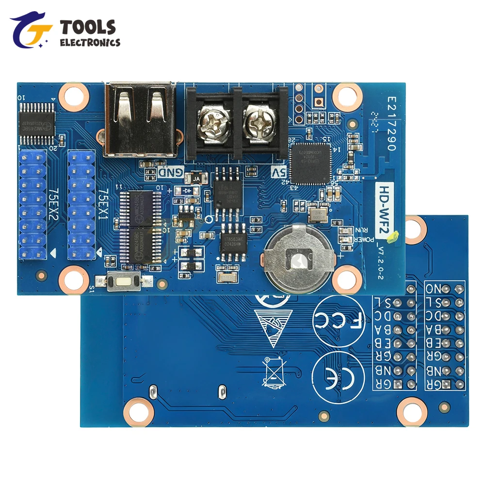 

HD-WF2 WiFi & USB LED Display Control Card - DC 4.2-5.5V for Full Color Storefront Sign, Advertising Screen, and LED Strip
