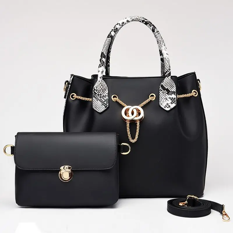 

2pcs Tote Clutch Bag Crossbody Bag Solid Color Business Shoulder Bag Combination Bag Large Capacity Handbag