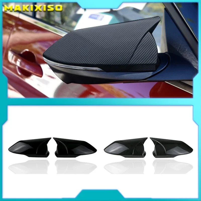 For Hyundai Elantra Avante CN7 2021 ABS Rearview Mirror Protective Shell Chrome carbon fiber decorative Horn Cover Exterior