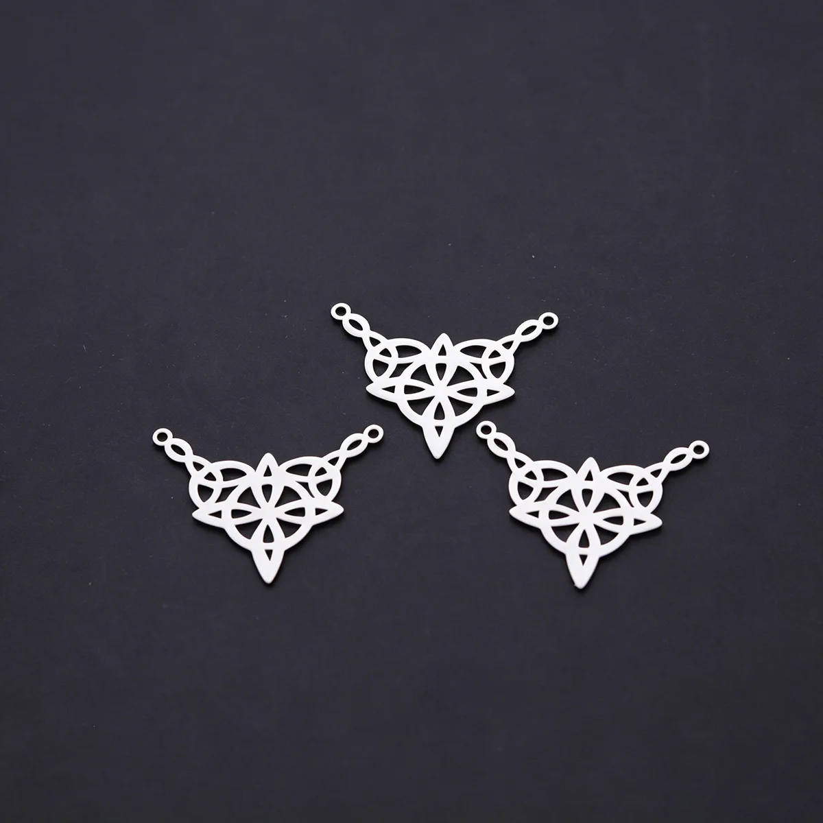 3pcs Irish Celtic Knot Charm Pendants Earring Necklace Stainless Steel Charms For DIY Jewelry Making Accessories Findings
