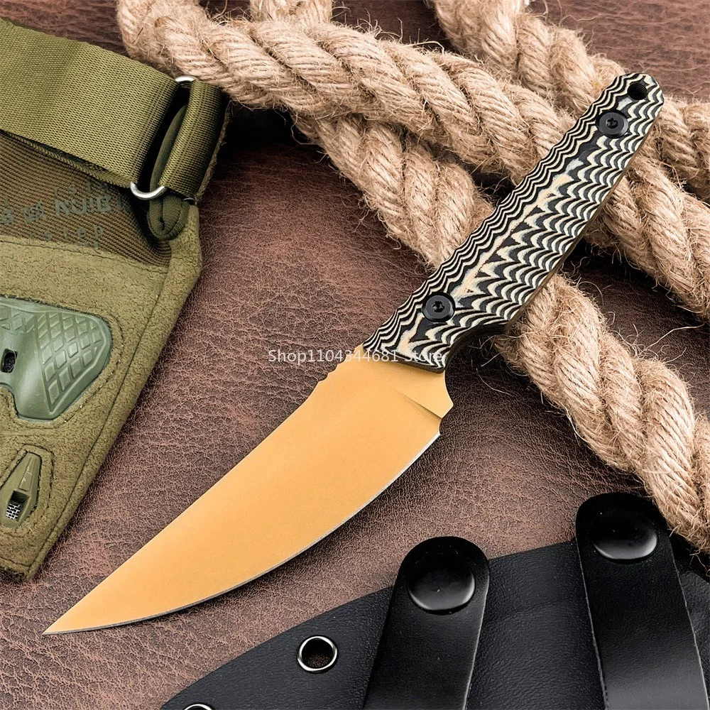 Outdoor Multi-fuctional Straight Knife Full Tang 8Cr13Mov Fixed Blade Knife G10 Handle and Sheath Camping Fishing Essential Tool