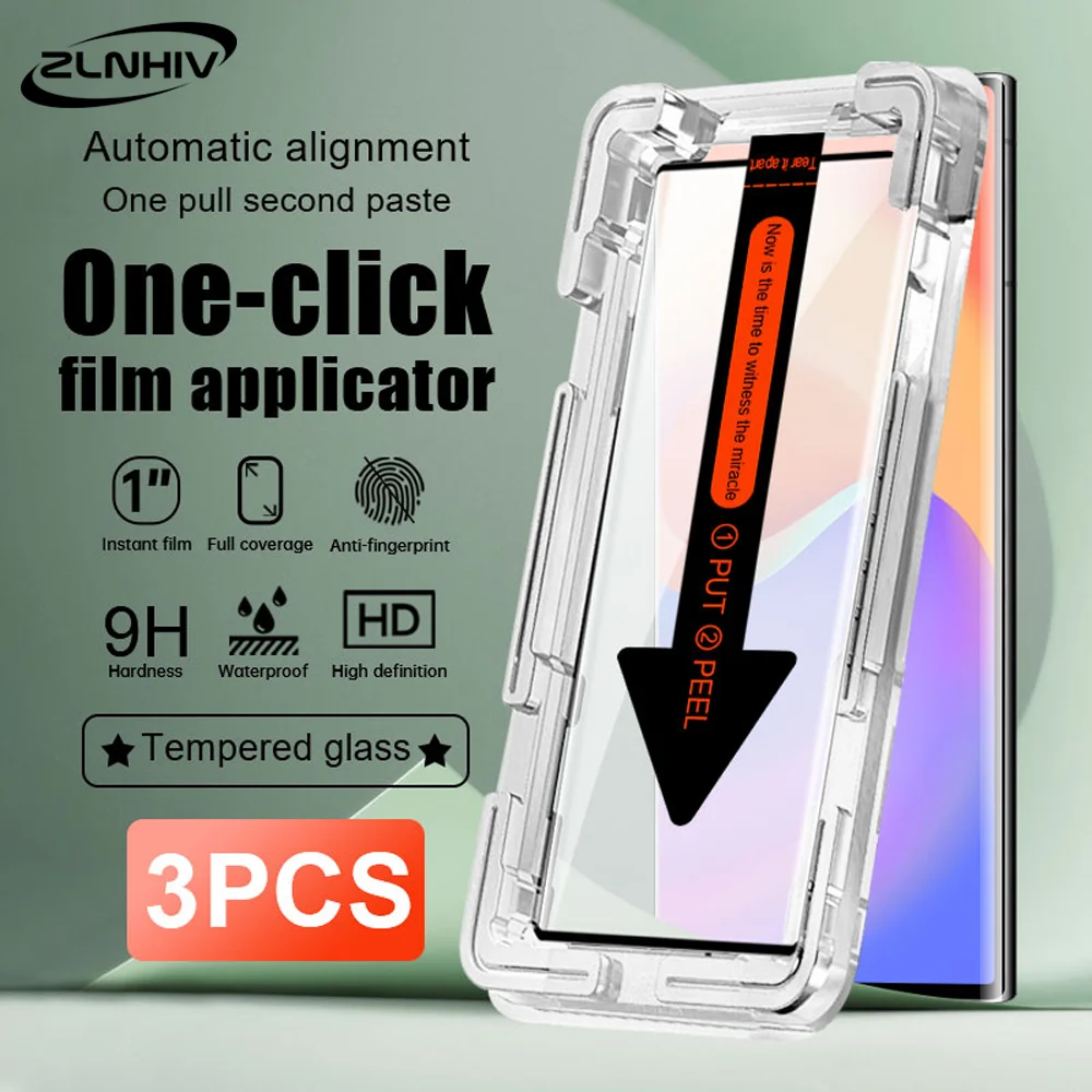 3Pcs Dust free cabin Tempered glass For Samsung S24 Ultra S23 Plus S24 S22 Plus S21 Ultra Glass Smartphone Protective Film