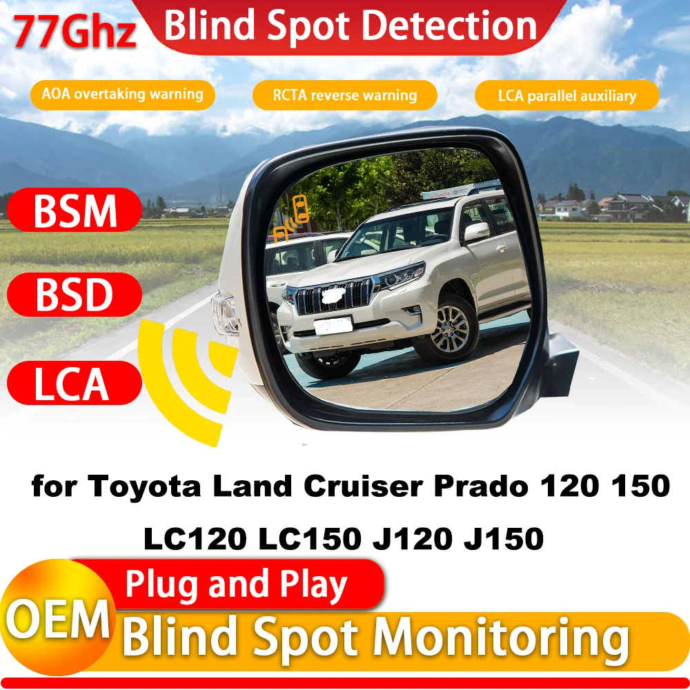 for Toyota Land Cruiser Prado 120 150 LC120 LC150 J120 J150 OEM Blind Spot Monitor Detection Rear Cross Traffic Alert BSM System