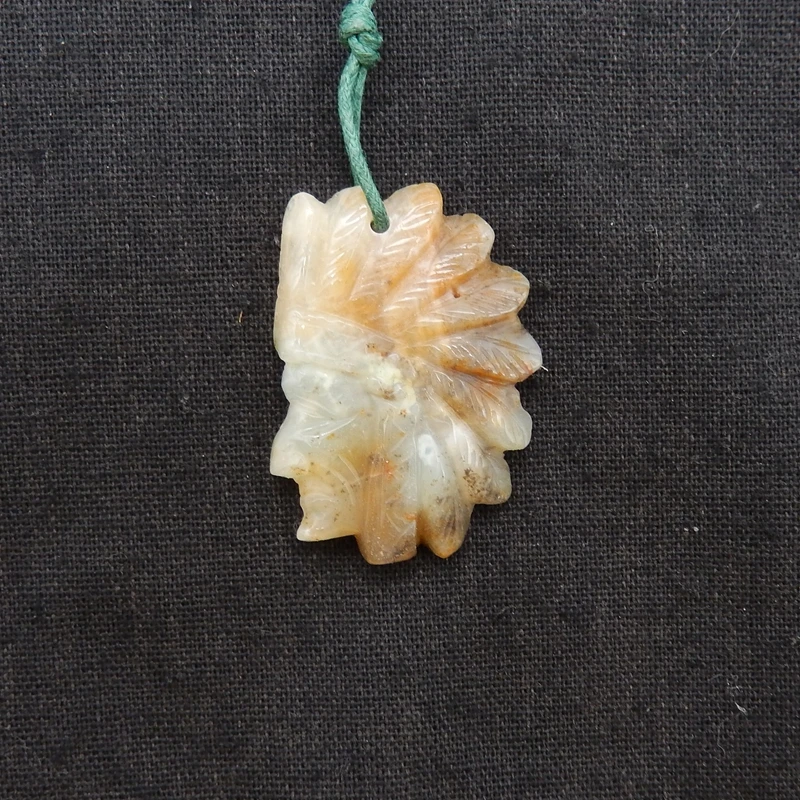 natural-amazonite-indian-chief-head-pendant-carved-bead-42x32x5mm-men's-accessory-113g