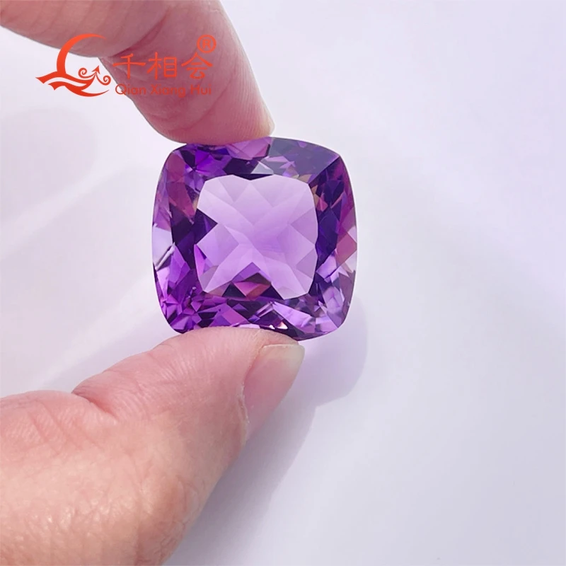 29ct - 62.49ct cushion shape millennium cutting beautiful Natural Amethyst gemstone loose stone  with GRC certificated