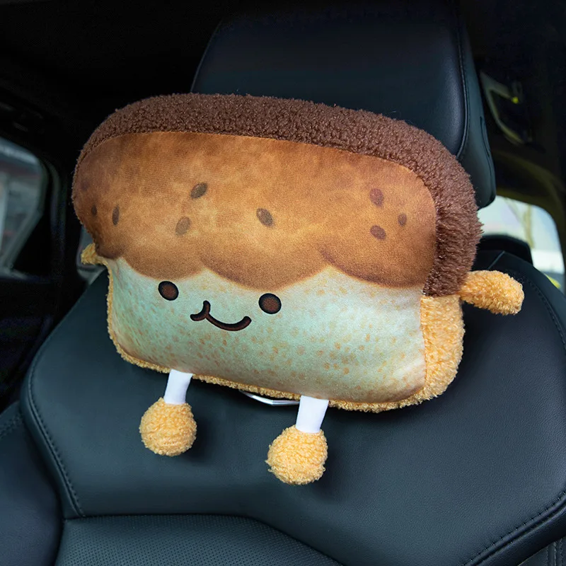 30cm Kawaii Toast Bread Plush Toys Toast Slice Stuffed Toy Cute Car Rest Pillows Car Decoration Neck Pillow For Girl