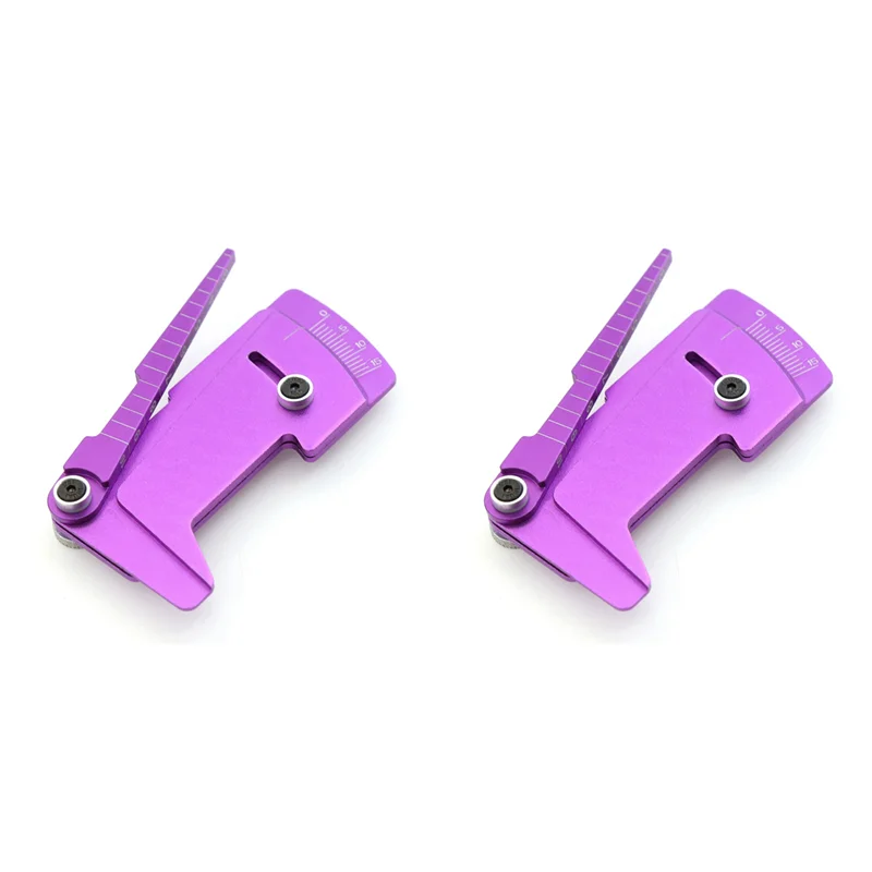 

2 Pcs Metal Camber Gauge&Ride Height Gauge Tool/Ruler For Adjusting Height And Wheel Rim Camber RC Model Car HSP,Purple