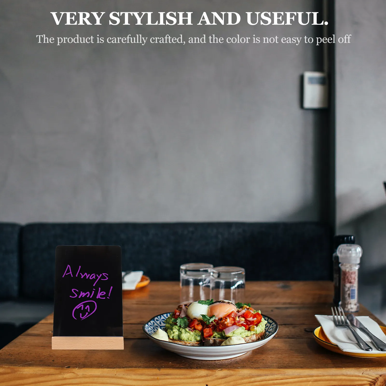 Reusable Small Wood Message Board Chalkboard Sign A6 Size Portable Desktop Home Bar Display Board Reusable Blackboard