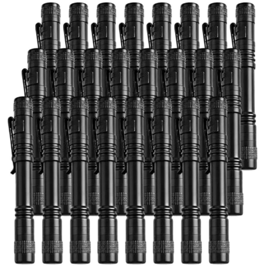 24 Pcs Pen Light Flashlight with Clip Mini Waterproof LED Pocket Small Pen Flashlights for Emergency, Inspection, Work and Camp