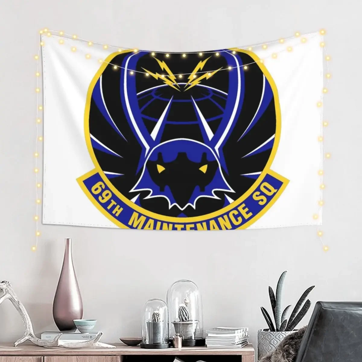 69th Maintenance Squadron Crest Tapestry Decoration Home Decorative Wall Wall Hangings Decoration Tapestry