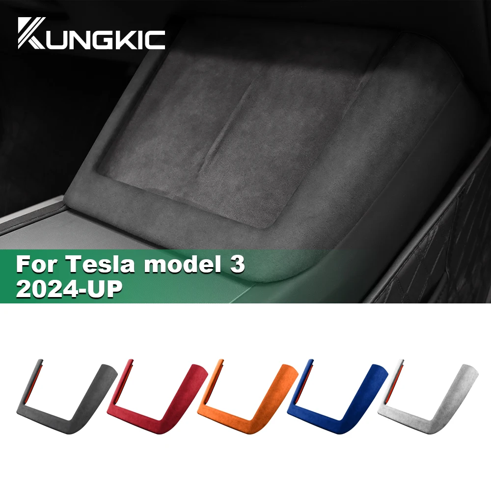 

for Tesla Model 3 Highland 2024-Up Italian Premium Suede Central Control Wireless Charging Frame Protect Cover Accessories