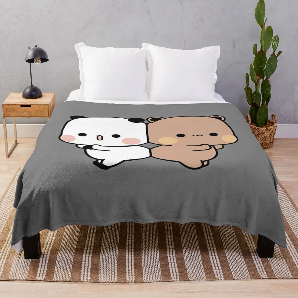 

DuDu Bear and BuBu Panda Cute Couple Throw Blanket Plush manga Blankets