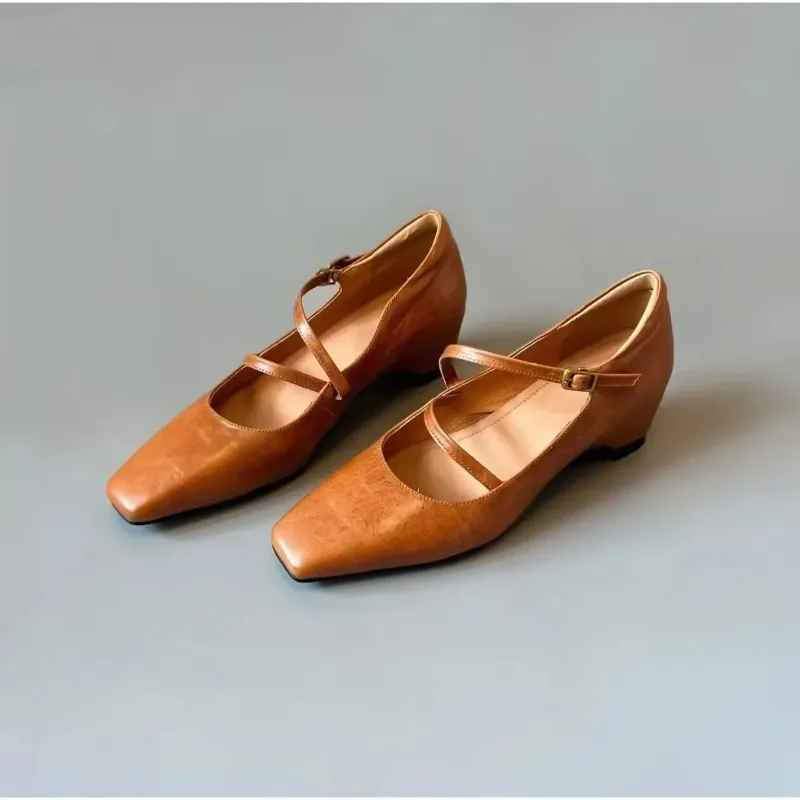 Spring 2026 New Style Traditional Chinese Style Elegant Square-Toe Low-Cut Sandals