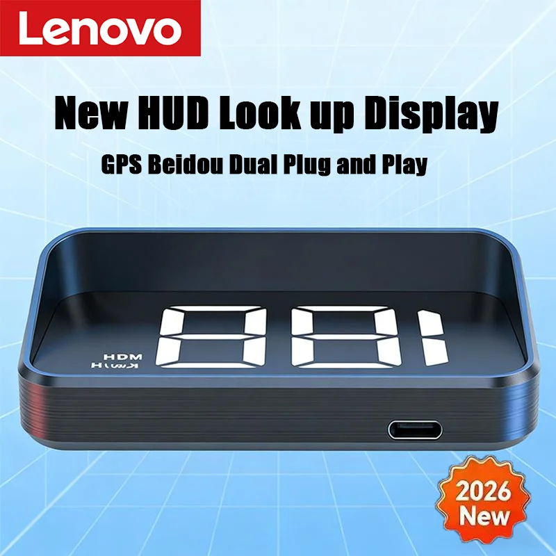

Многофункциональный проектор на лобовое стекло автомобиля Lenovo: цифровой спидометр HUD (км/ч), GPS-компас