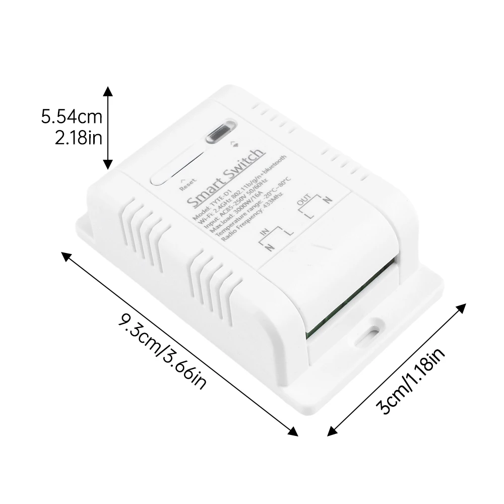 Tuya-インテリジェント電源統計スイッチ,温度制御,高出力,リモコン,16a,AC85-250V