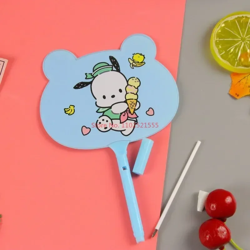 50/100pcs Sanrio Cartoon Hello Kitty Melody Fan Pen Cute Stationery Student Prize Fan Ballpoint Pen Wholesale