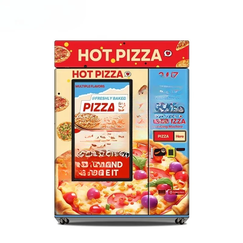 FOODLINE Community Outdoor Pizza Vending Cabinet Heat Insulation Board Multi Channel Payment Pizza Automat