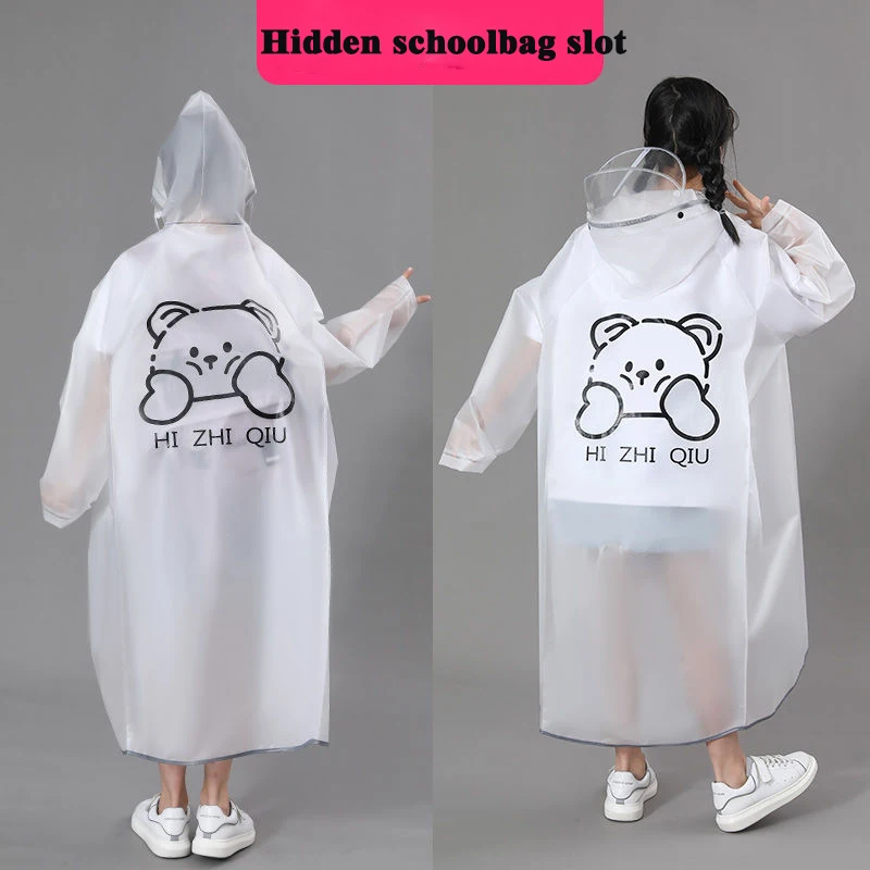 

Miniso premium long rainproof waterproof transparent raincoat for middle-aged and older children