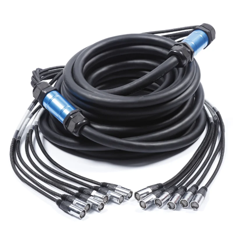Factory OEM 1 2 4 6 8 Channels Digital Audio Shielded Twisted Pair RJ45 Cat6 Snake Cable with Cable Drum for LED Display Screen