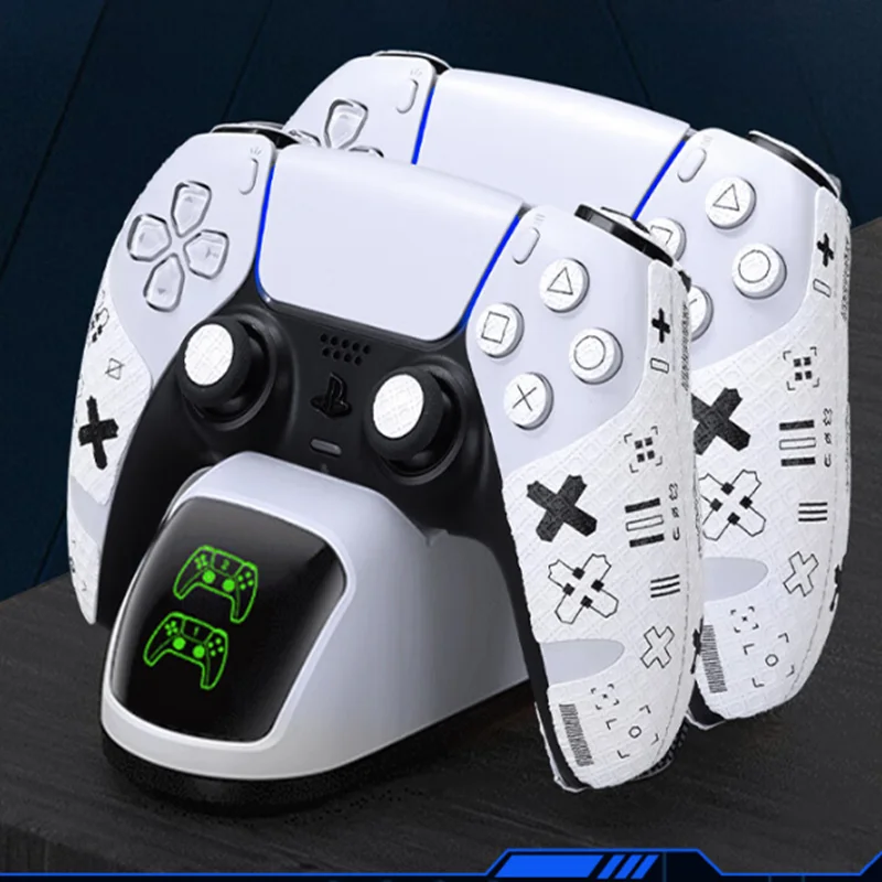 غطاء ملصق مطبوع مضاد للانزلاق لجهاز Playstaion 5 PS5 طقم جلدي متعدد الملمس لامتصاص العرق شريط مقابض مسبق القطع