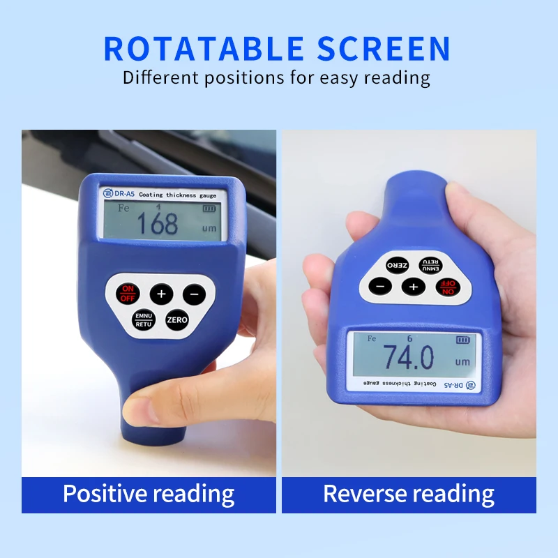 DONGRU DR-A5 المحمولة طلاء الطلاء قياس سمك متر فاحص السيارات لقياس أضرار السيارة قابلة للشحن