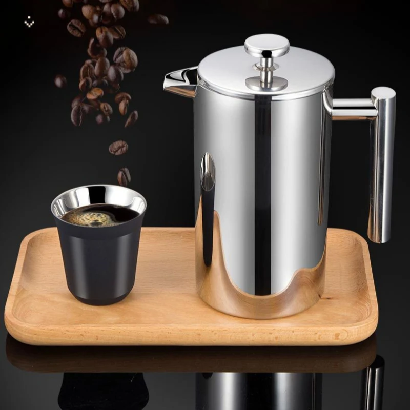 

350ml Stainless Steel French Press Coffee Maker Double Wall Insulated French Press Easy Clean Easy Press Durable Metal