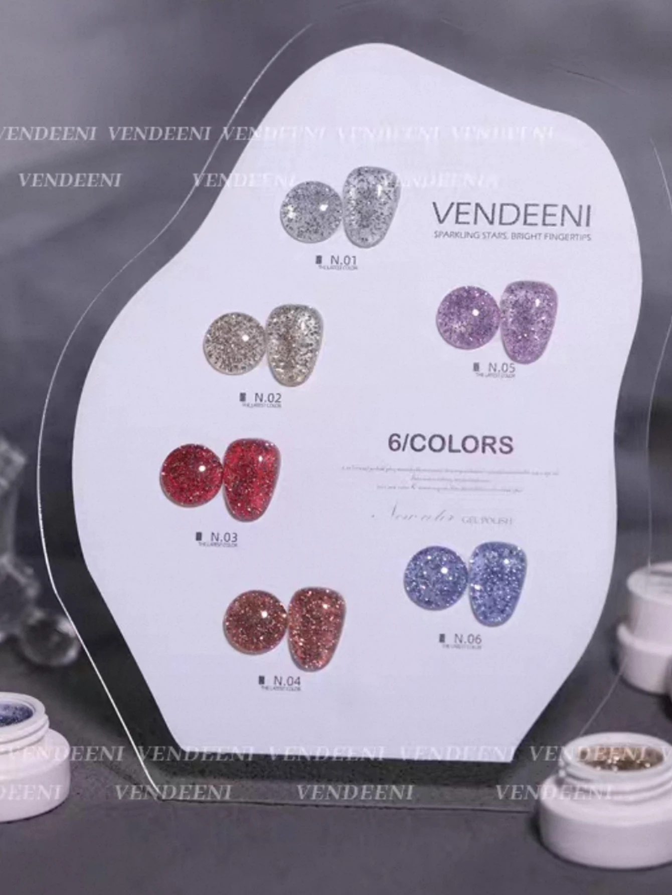 6PCS 2025 ใหม่อินเทรนด์เล็บแฟชั่น Phototherapy ประกาย Aurora Fine Glitter Shattered เพชรโปร่งใสเล็บเจล,