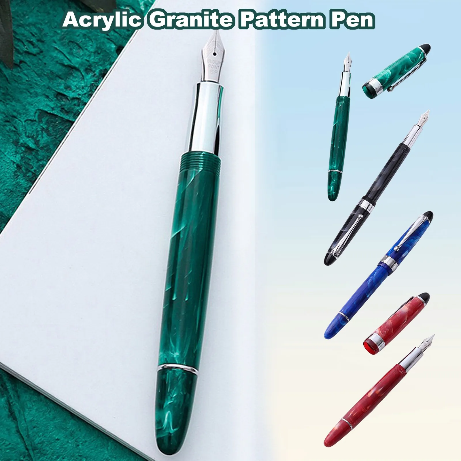 

Акриловая ручка с забавным узором, бизнес-офис, школьные принадлежности, гладкий пишущий инструмент, роскошная чернильная ручка, гранитный узор, гладкое письмо